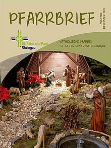 Deckblatt des Pfarrbriefes mit einer Krippenszene