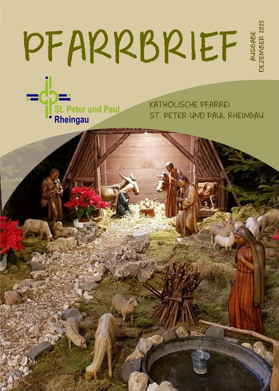 Deckblatt des Pfarrbriefes mit einer Krippenszene